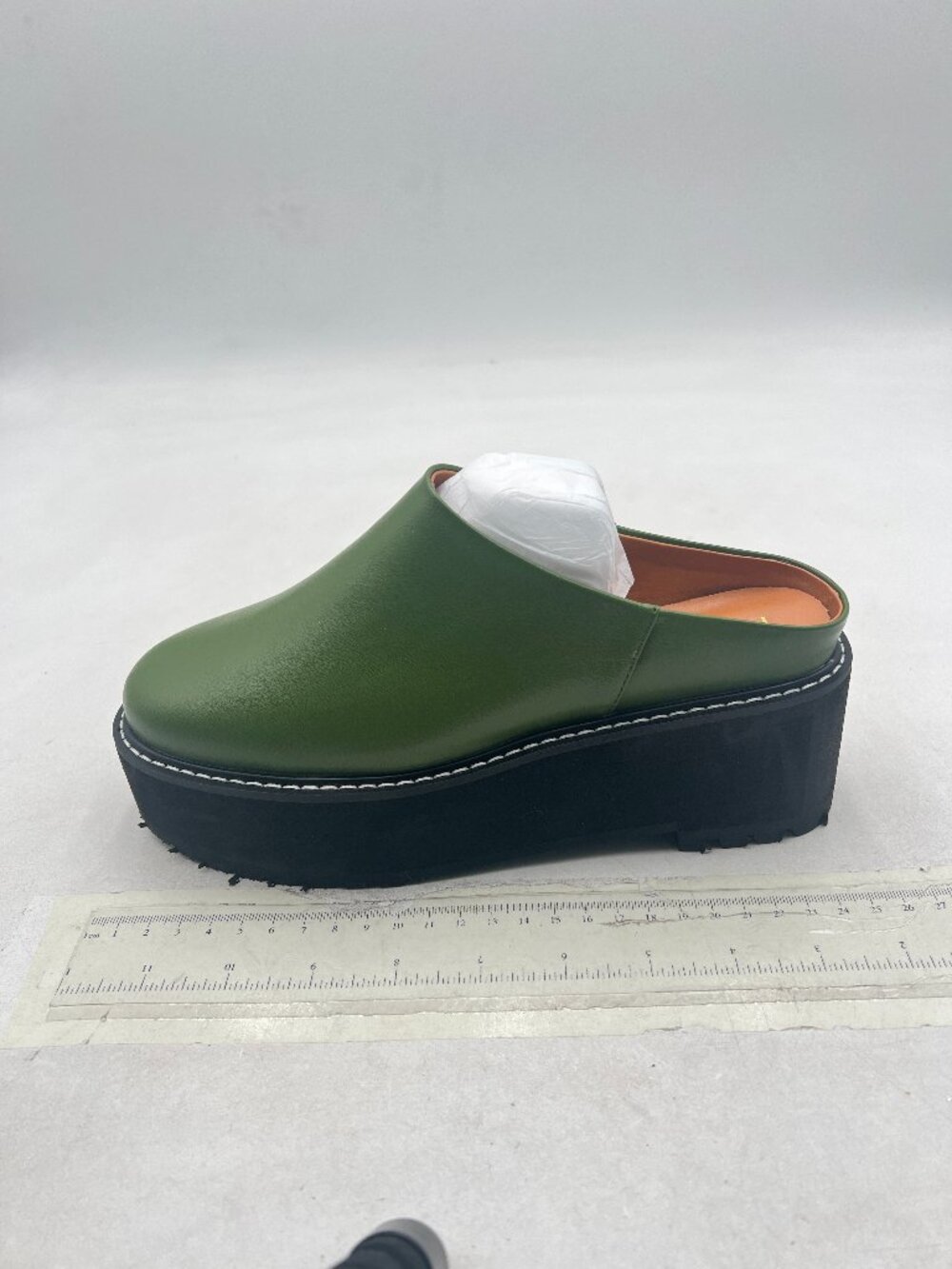 FSJ Green Women Classic Closed Toe Mules Platform Slide Sandals Slip On Shoes